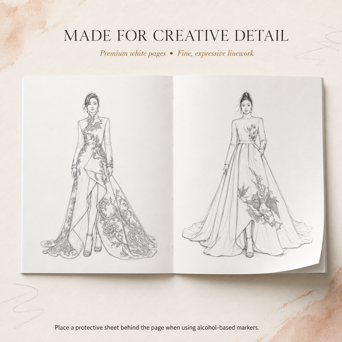 Fashion Illustration Coloring Book for Adults – 24 Original Designs