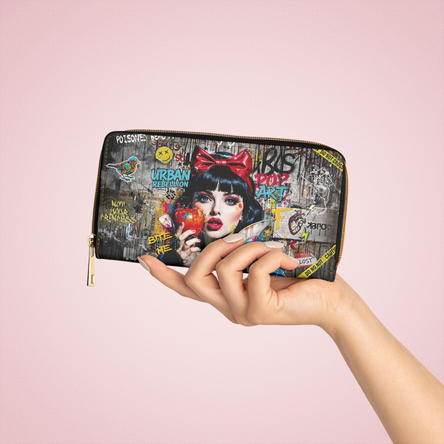 Pop Art Snow White Zipper Wallet | Urban Graffiti Princess - LucyKay store