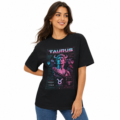 Taurus Zodiac Graphic Tee | Retro Neon Astrology Shirt Gift