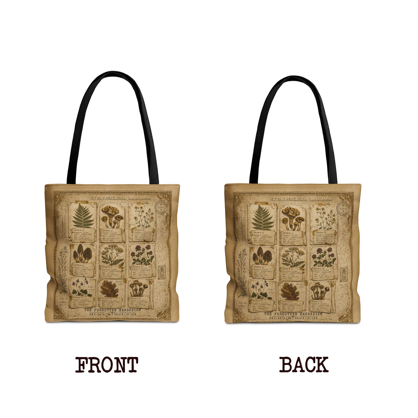 Botanical Tote Bag – Vintage Herbalist & Mushroom Print