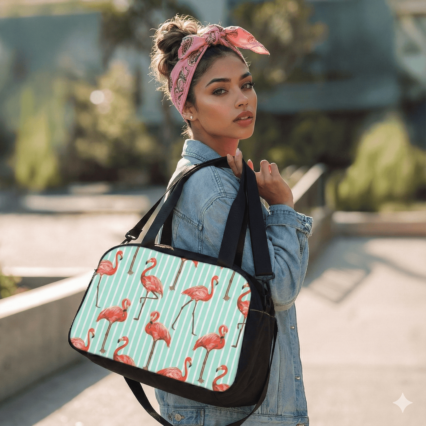 Fitness Handbag - Flamingo Print - LucyKay store