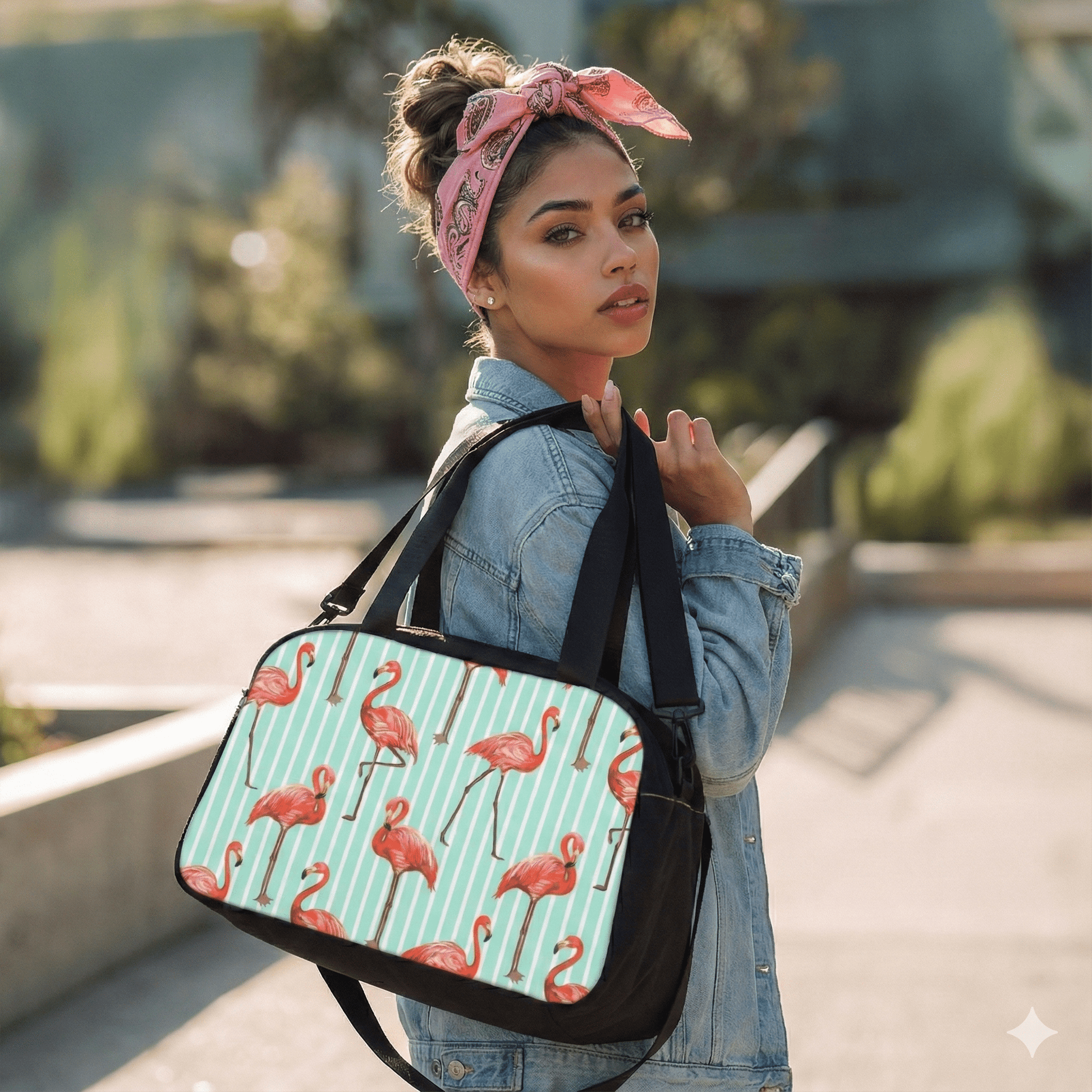 Fitness Handbag - Flamingo Print - LucyKay store