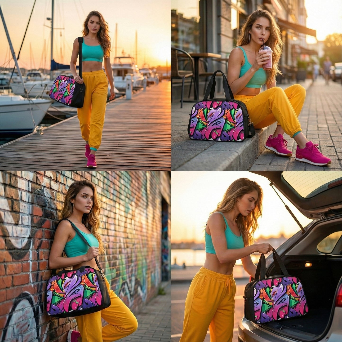 Fitness Handbag - Graffiti Groove - LucyKay store