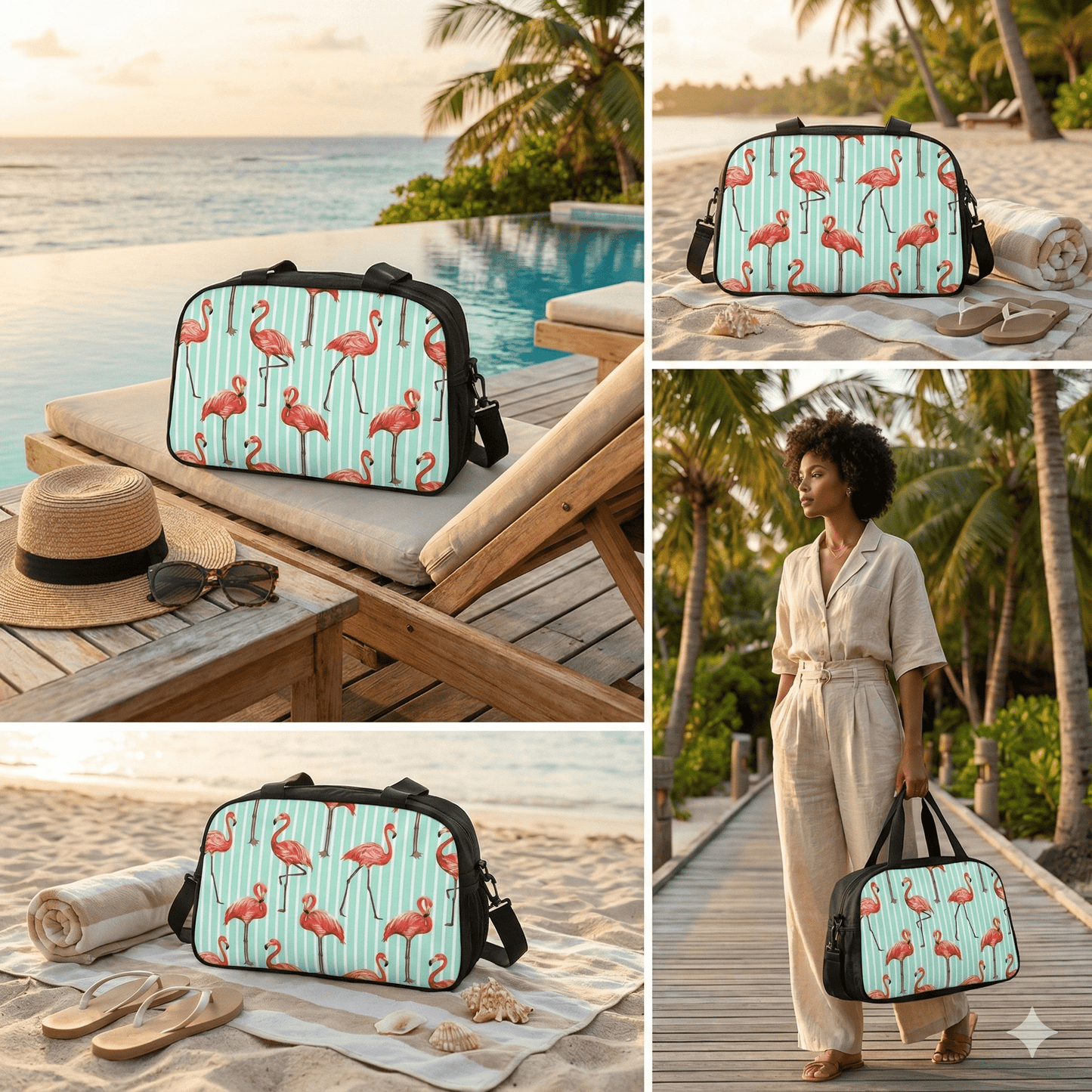 Fitness Handbag - Flamingo Print - LucyKay store