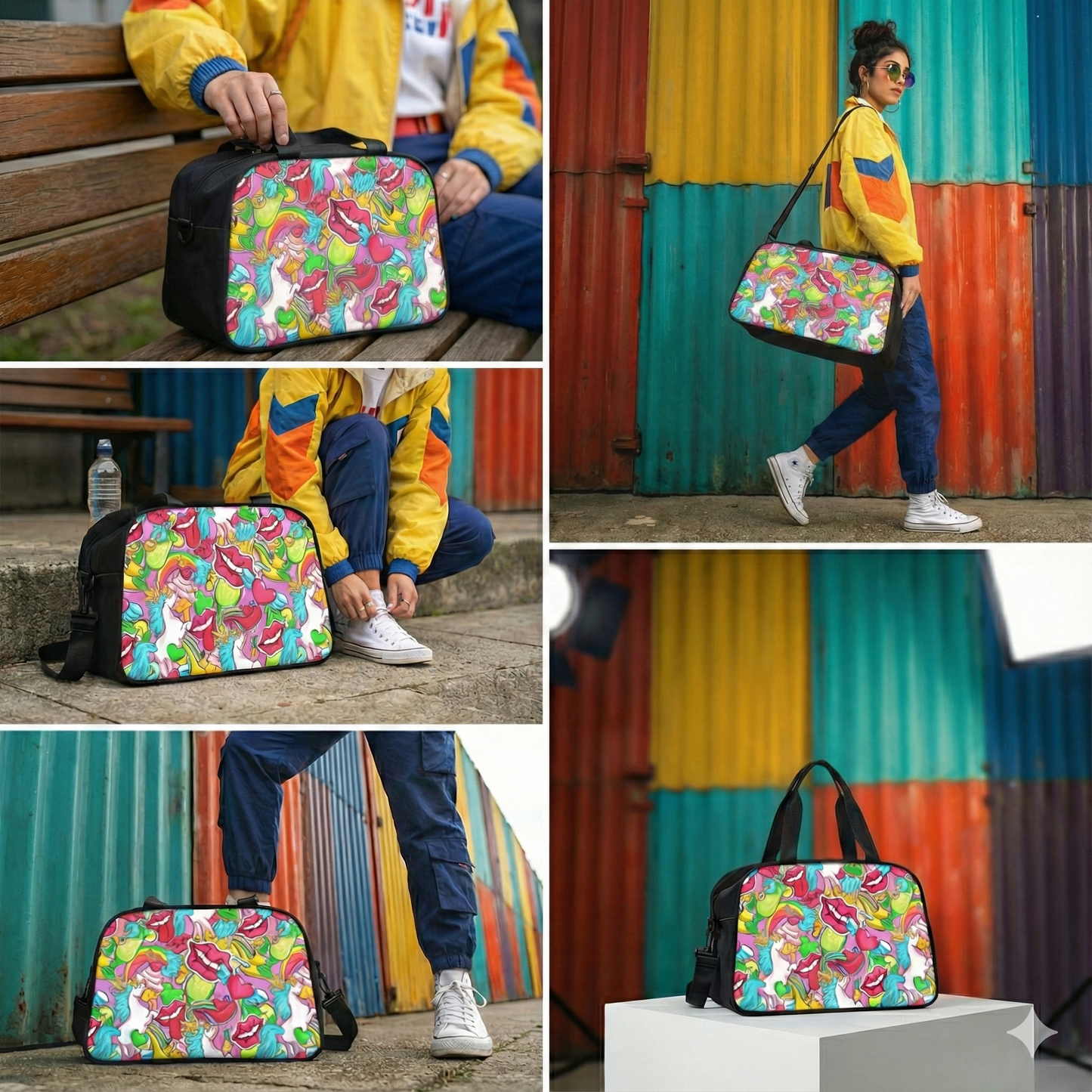 Fitness Handbag - Vibrant Pop Art - LucyKay store