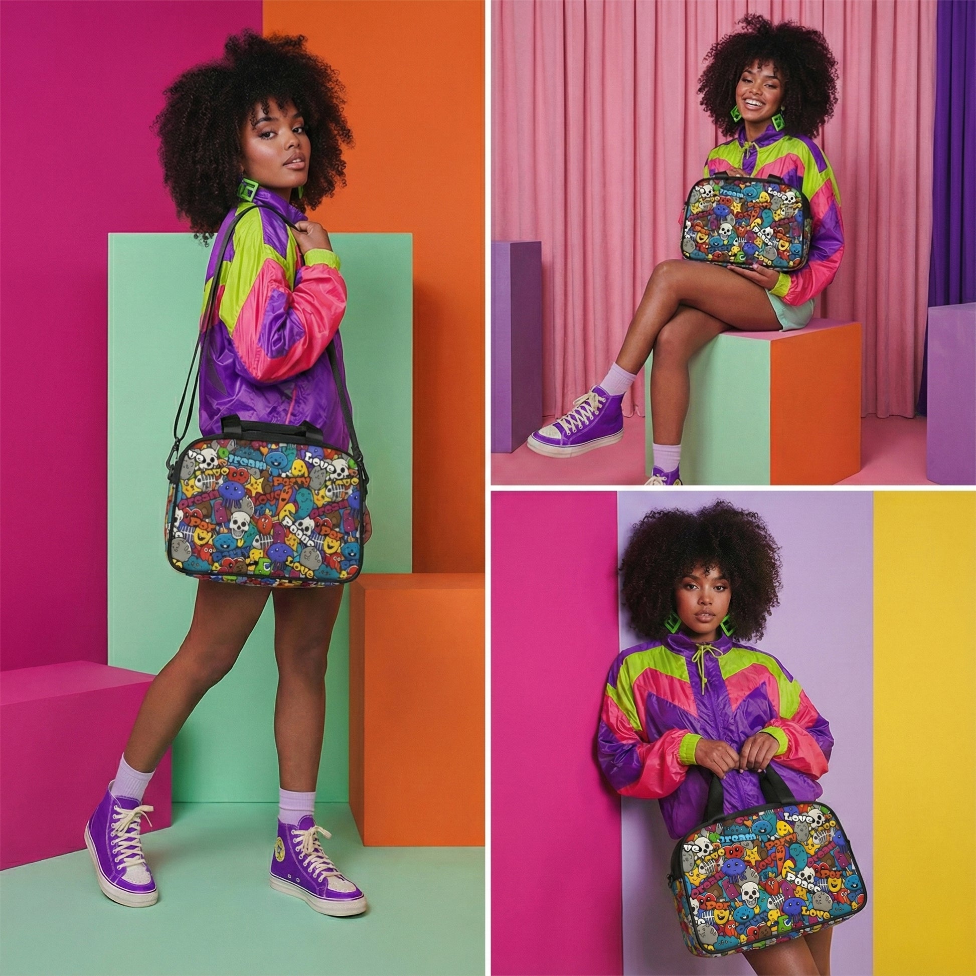 Unisex Fitness Handbag - Playful Doodle - LucyKay store