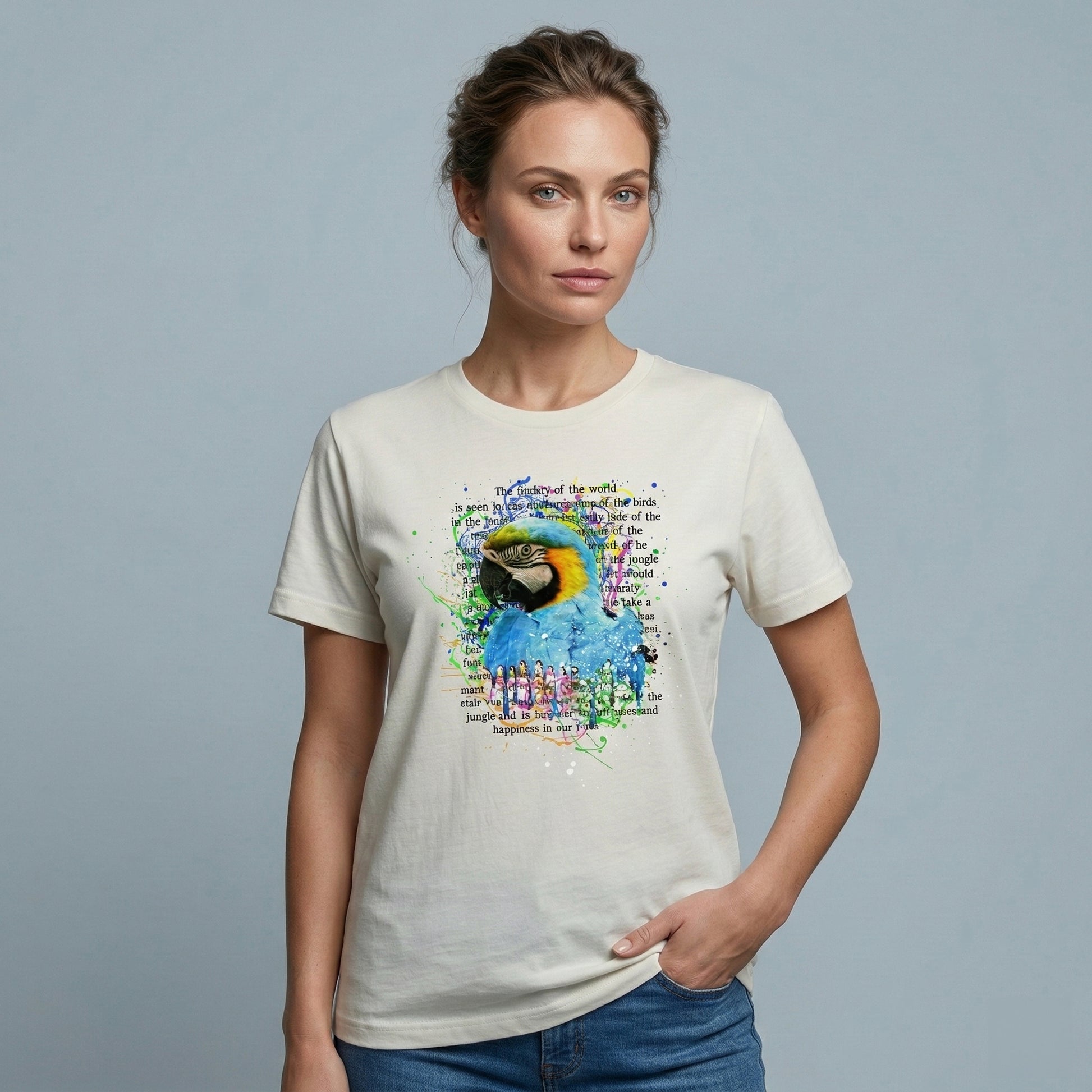 Watercolor Macaw Bird Tee - Tropical Graphic Print Unisex Shirt - LucyKay store