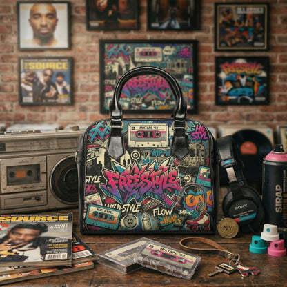Graffiti Handbag – 90s Retro Cassette Street Art Purse - LucyKay store