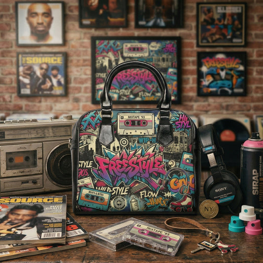Graffiti Handbag – 90s Retro Cassette Street Art Purse - LucyKay store