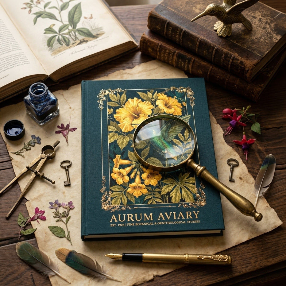 Botanical Hummingbird Hardcover Journal — Aurum Aviary