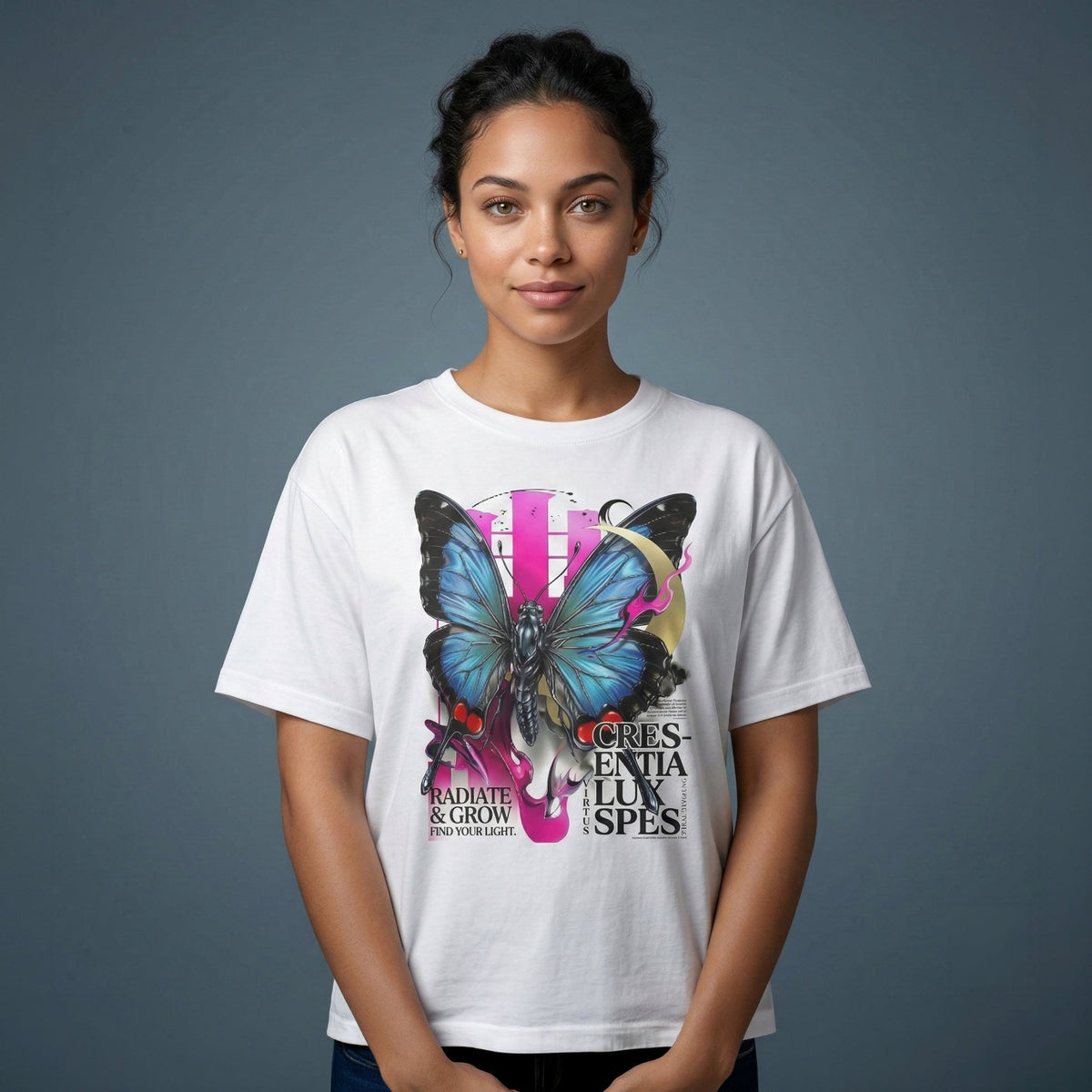 Butterfly Graphic Tee - Oversized Boxy Aesthetic Shirt - LucyKay store