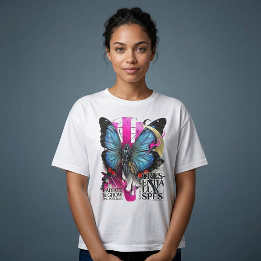 Butterfly Graphic Tee - Oversized Boxy Aesthetic Shirt - LucyKay store