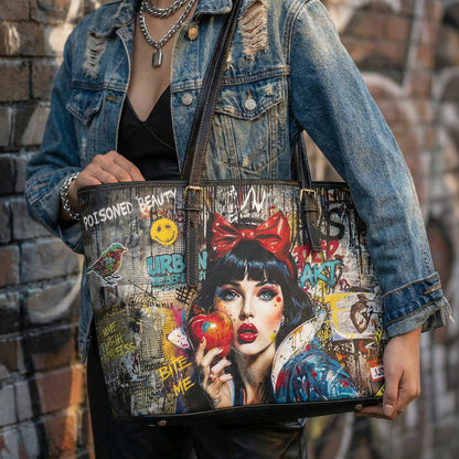 Pop Art Snow White Shoulder Bag | Urban Graffiti PU Leather - LucyKay store