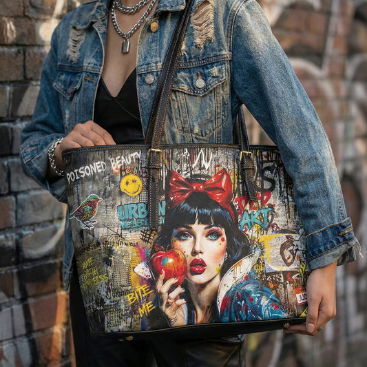 Pop Art Snow White Shoulder Bag | Urban Graffiti PU Leather - LucyKay store