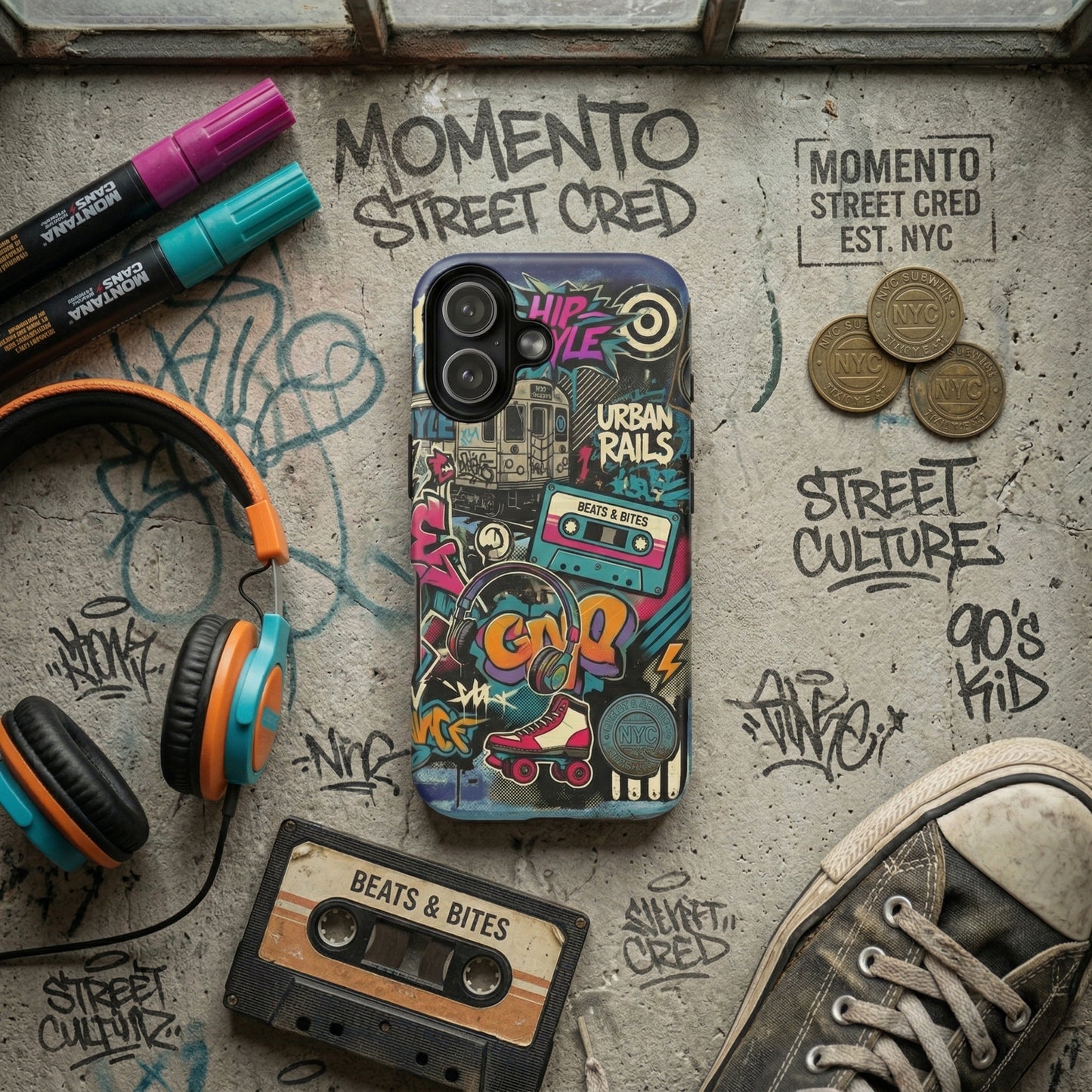 Retro Graffiti iPhone Case – MagSafe Tough Drop Protection - LucyKay store