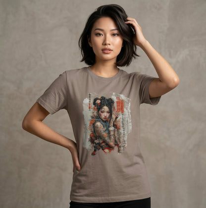 Samurai Bloom T-Shirt - Japanese Art Unisex Cotton Tee - LucyKay store