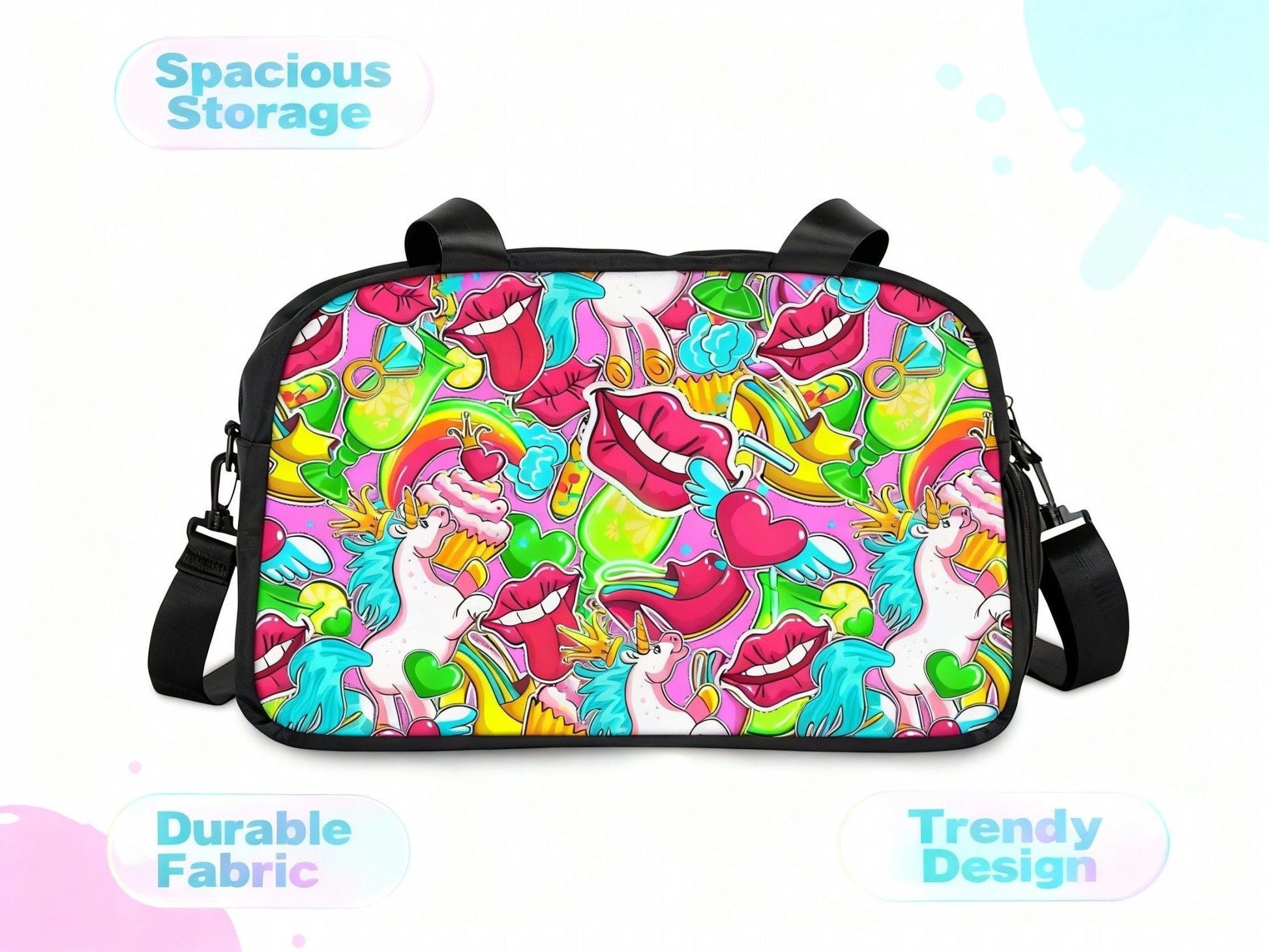 Fitness Handbag - Vibrant Pop Art - LucyKay store