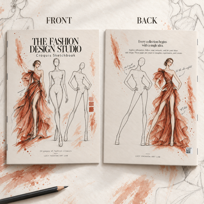 Fashion Design Sketchbook with Croquis Templates, 24 Pages, 8.5 × 11 Inches