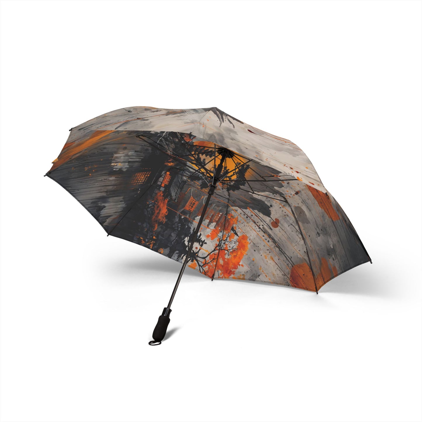 Artistic Asian Landscape Umbrella - Semi - Automatic Foldable - LucyKay store