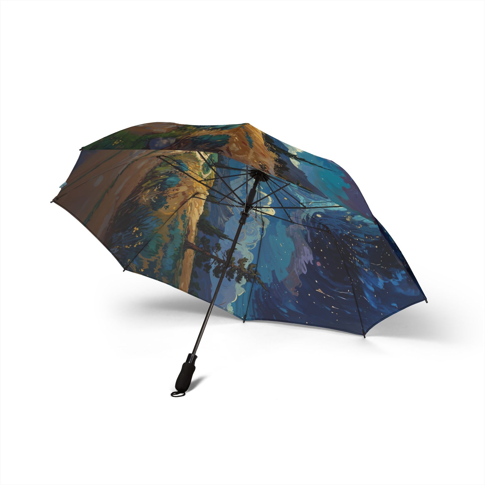 Artistic Foldable Umbrella - Scenic Starry Landscape Design - LucyKay store