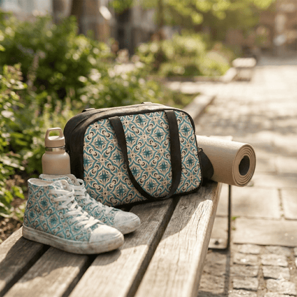 The Daily Driver Gym Duffle - Teal Mosaic Edition - LucyKay store