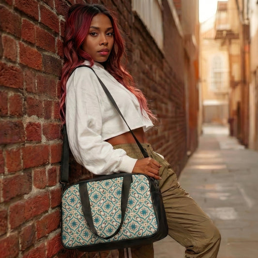 The Daily Driver Gym Duffle - Teal Mosaic Edition - LucyKay store