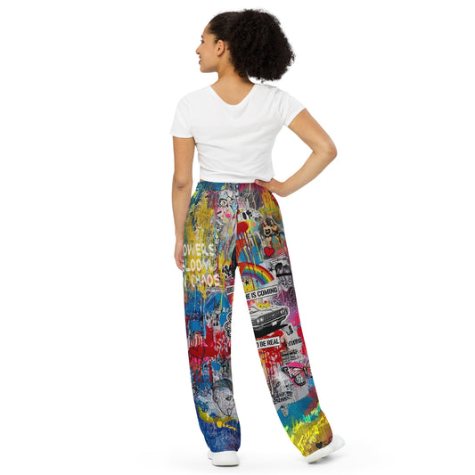 Miley Cyrus Joggers – Graffiti Print Streetwear Track Pants - LucyKay store