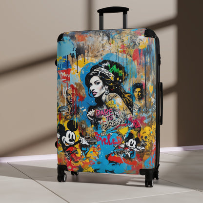 Amy Winehouse Suitcase - Graffiti Pop Art Luggage - LucyKay store