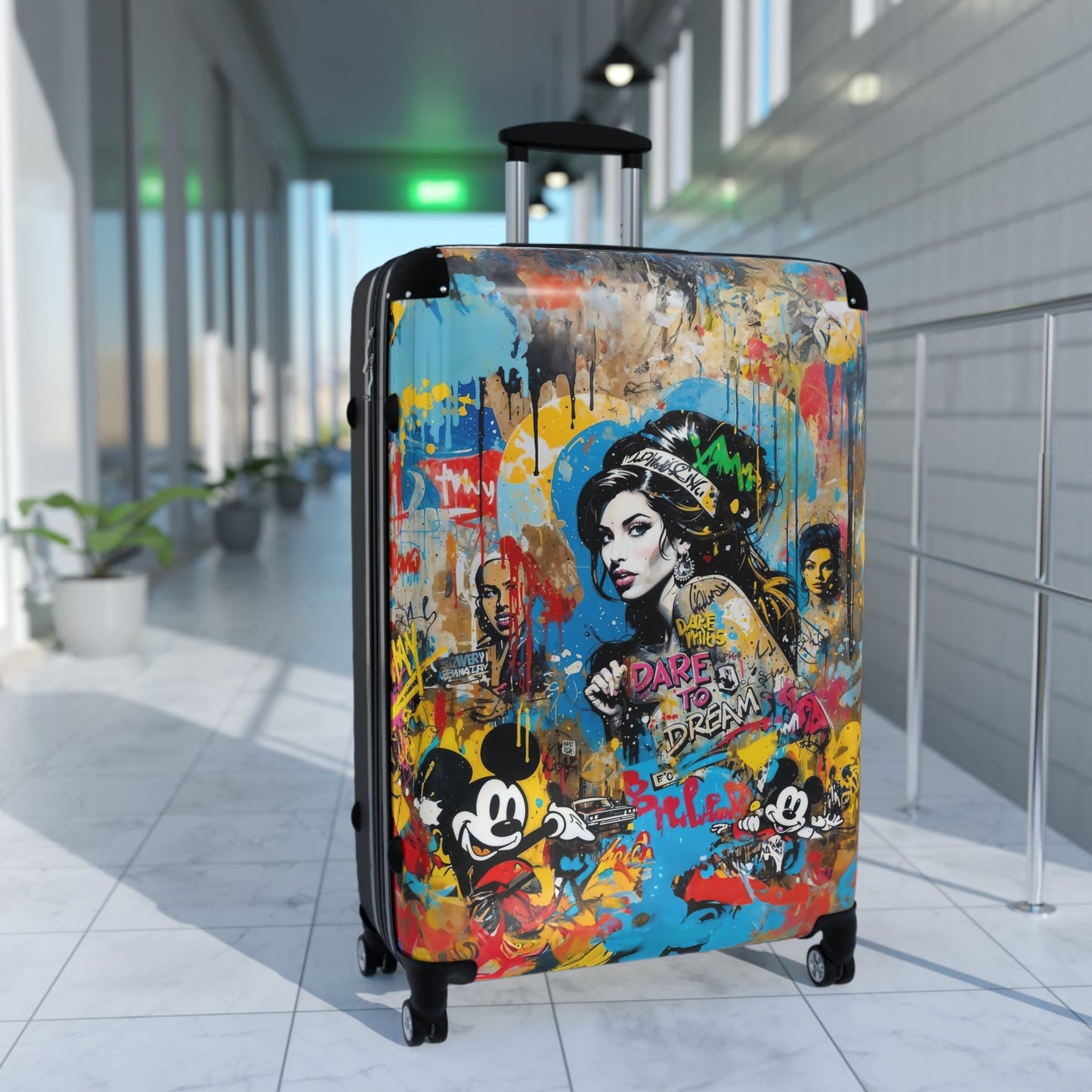 Amy Winehouse Suitcase - Graffiti Pop Art Luggage - LucyKay store