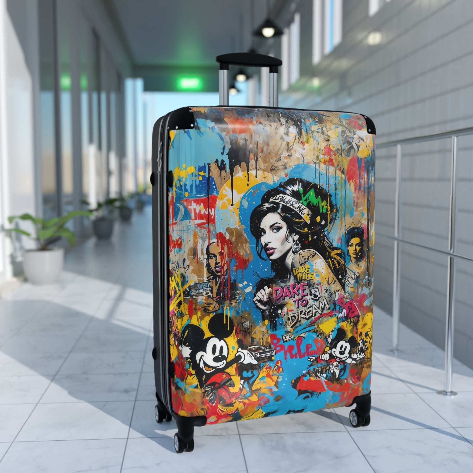 Amy Winehouse Suitcase - Graffiti Pop Art Luggage - LucyKay store