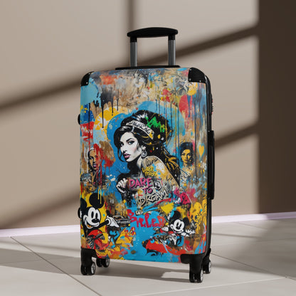 Amy Winehouse Suitcase - Graffiti Pop Art Luggage - LucyKay store