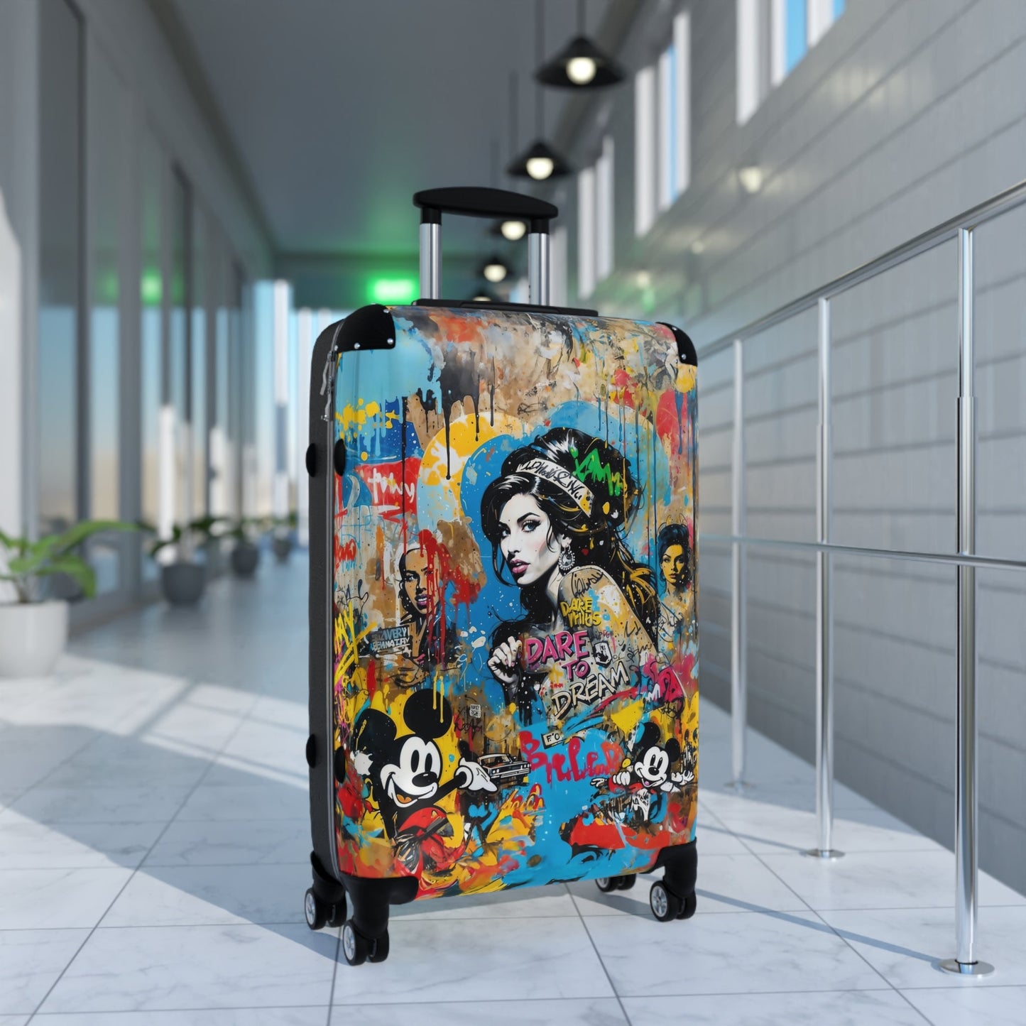 Amy Winehouse Suitcase - Graffiti Pop Art Luggage - LucyKay store