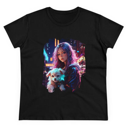 Anime Girl and Puppy Women's Tee - LucyKay store