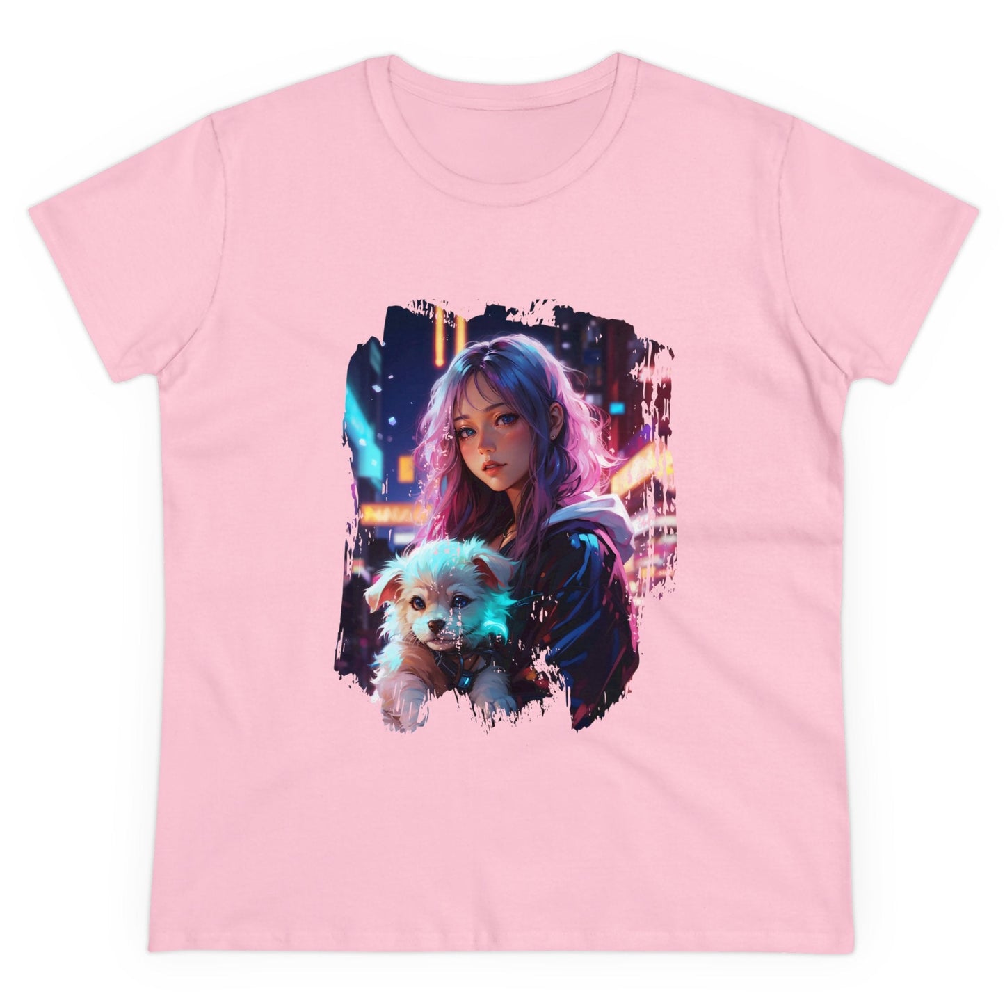 Anime Girl and Puppy Women's Tee - LucyKay store