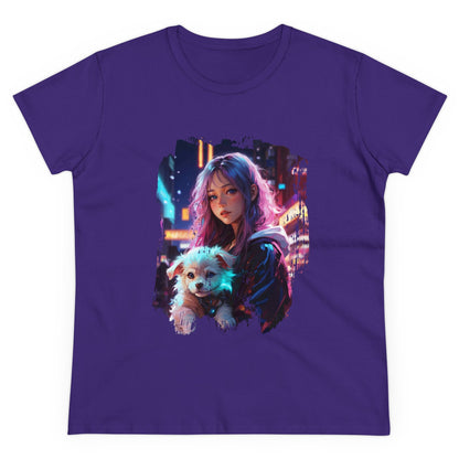 Anime Girl and Puppy Women's Tee - LucyKay store