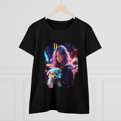Anime Girl and Puppy Women's Tee - LucyKay store