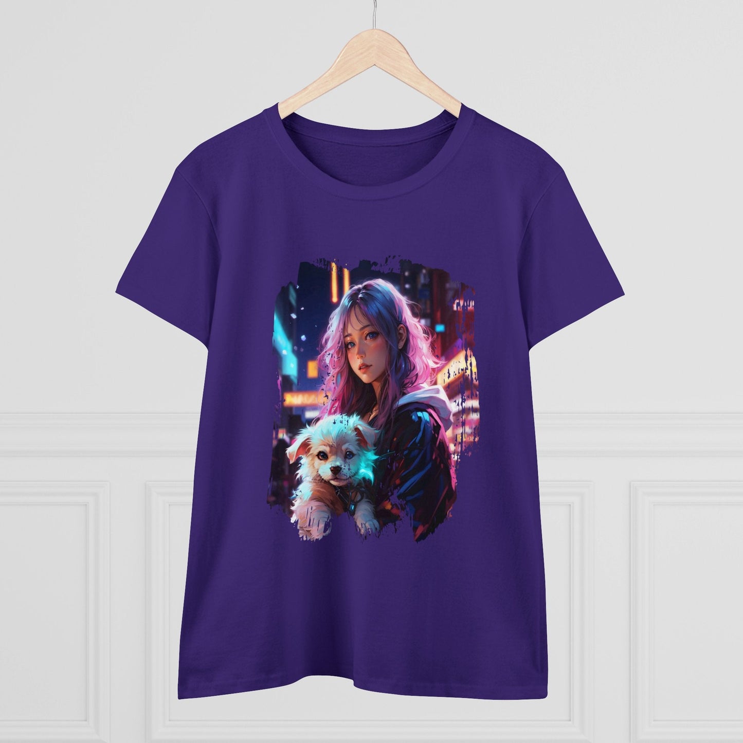 Anime Girl and Puppy Women's Tee - LucyKay store