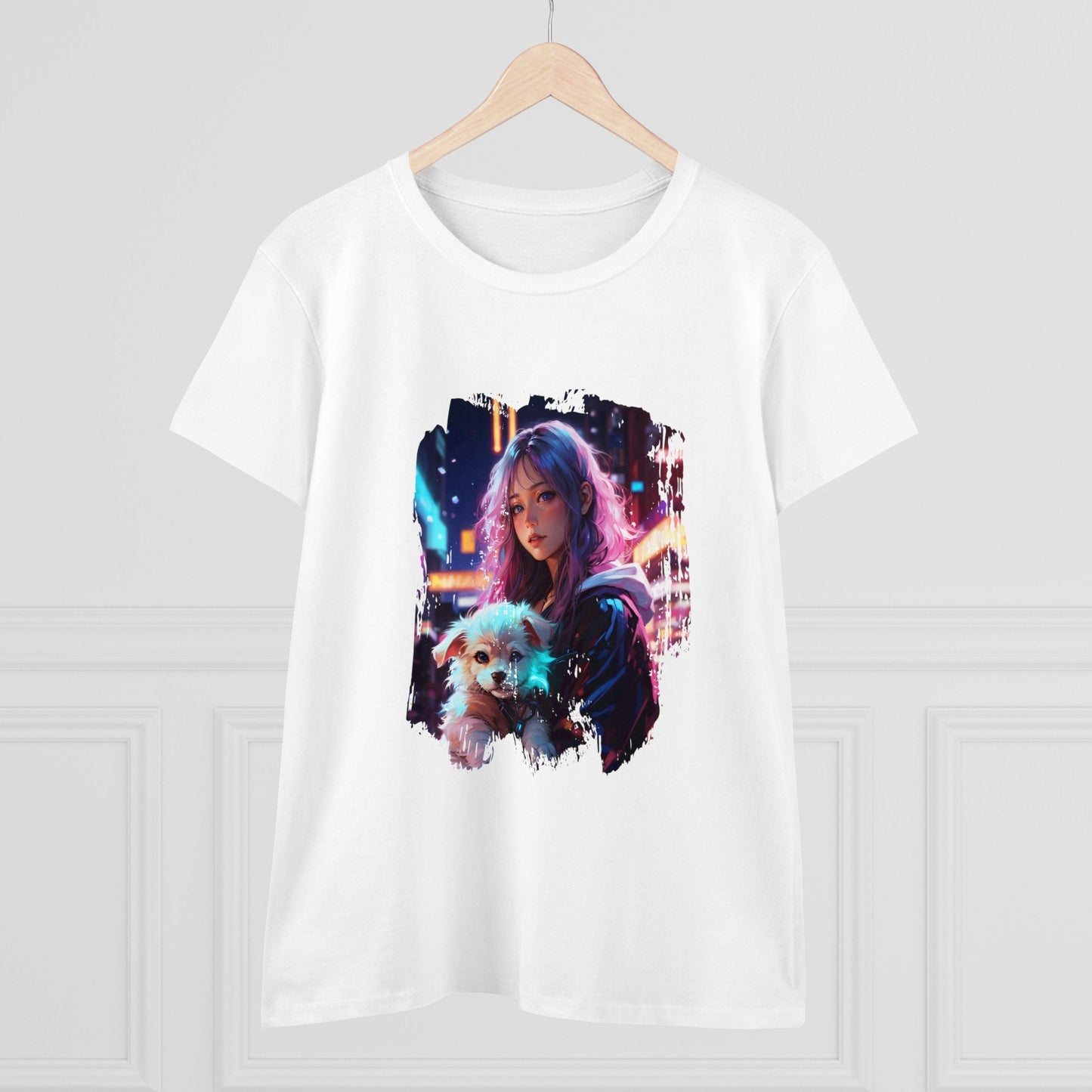 Anime Girl and Puppy Women's Tee - LucyKay store