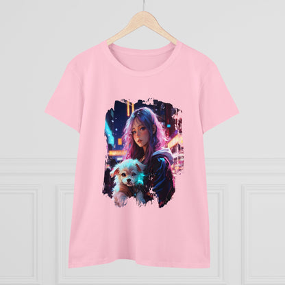Anime Girl and Puppy Women's Tee - LucyKay store