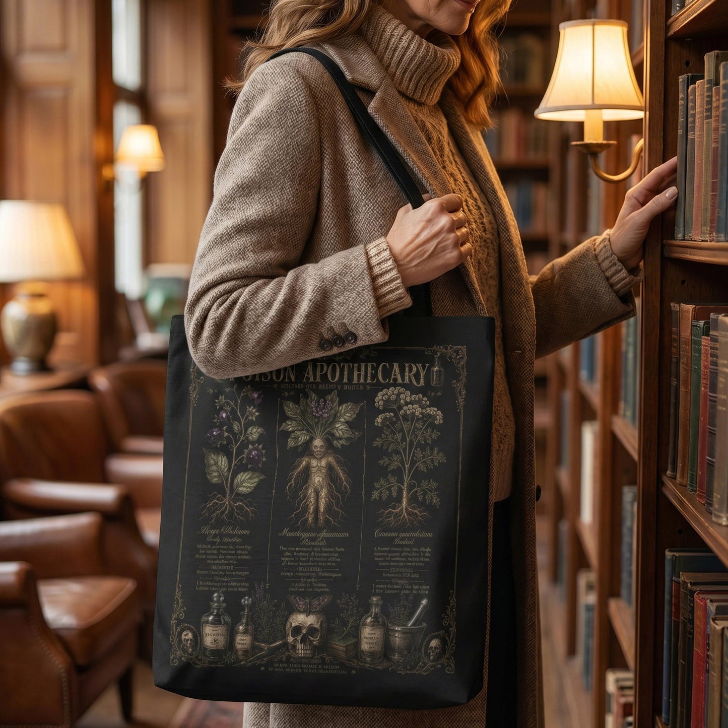 Witchy Botanical Tote Bag – Vintage Apothecary Herb Illustration