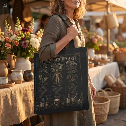 Witchy Botanical Tote Bag and Journal Bundle – Herb Apothecary Gift
