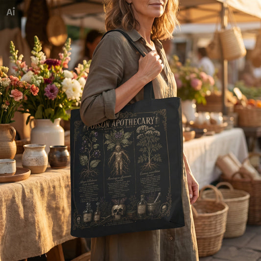 Witchy Botanical Tote Bag and Journal Bundle – Herb Apothecary Gift