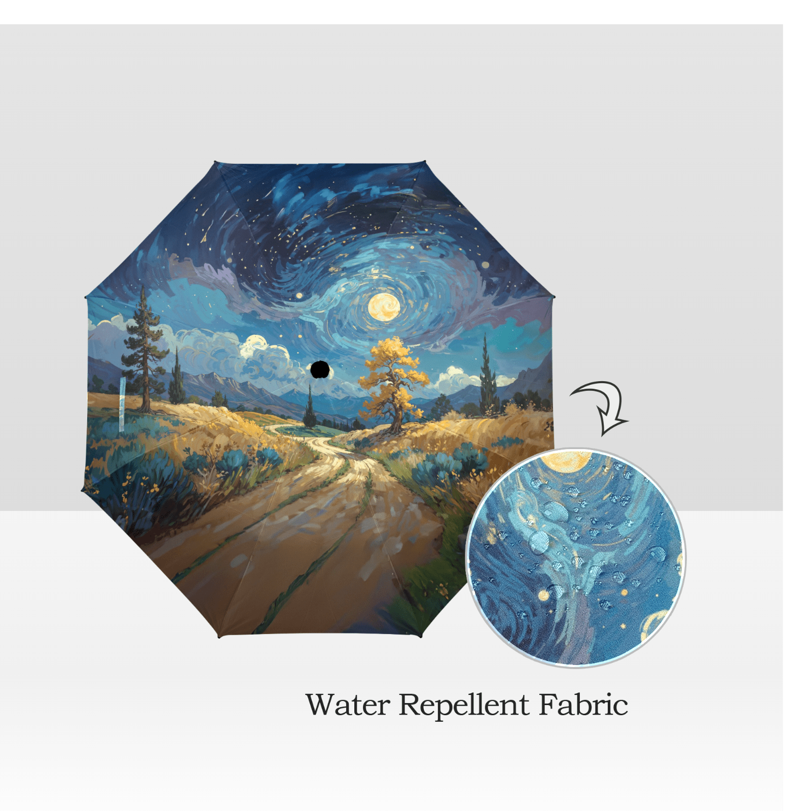 Artistic Foldable Umbrella - Scenic Starry Landscape Design - LucyKay store