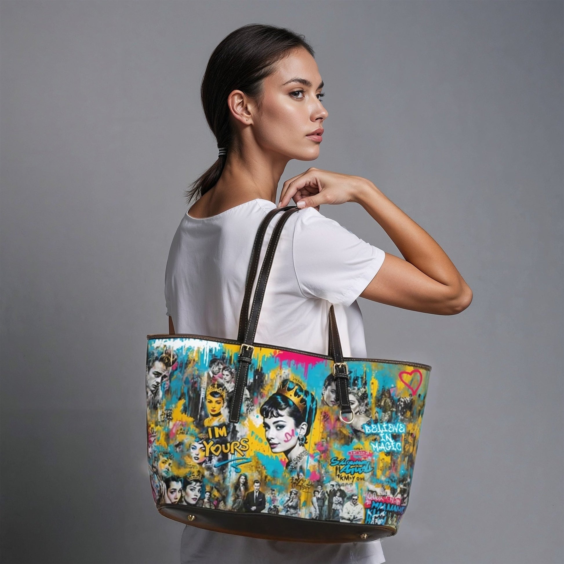 PU Leather Shoulder Bag - Audrey Hepburn - LucyKay store