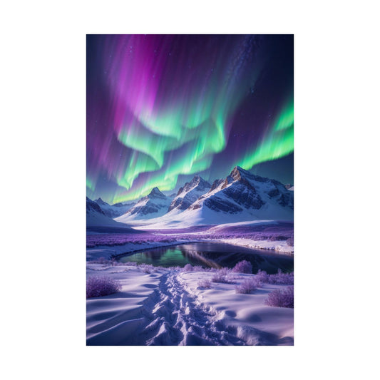 Aurora Borealis Satin Poster - Northern Lights Satin Finish Poster - LucyKay store