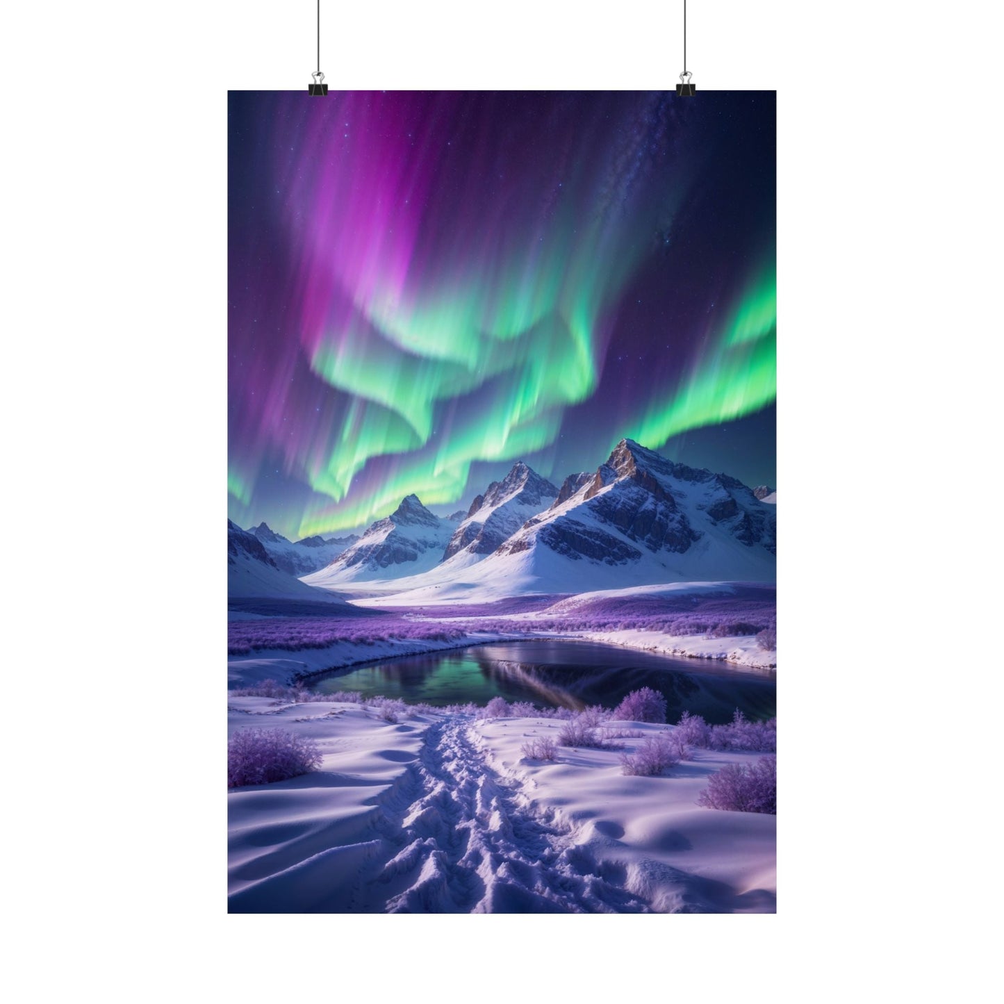 Aurora Borealis Satin Poster - Northern Lights Satin Finish Poster - LucyKay store