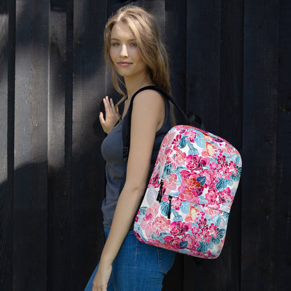 Backpack - Pink Flowers - LucyKay store