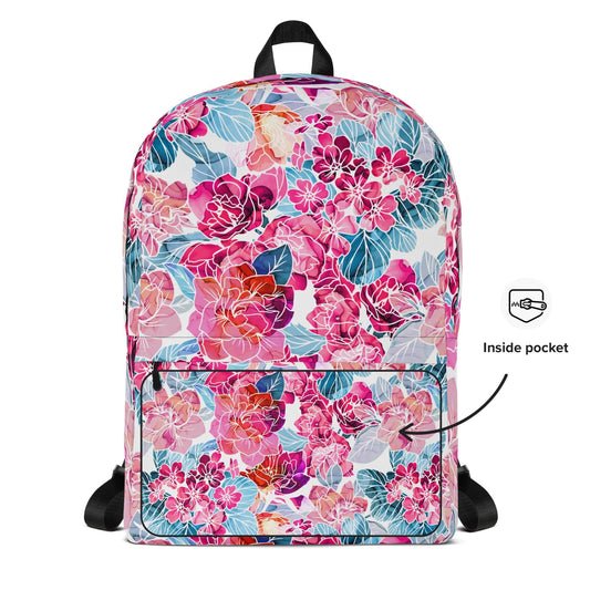 Backpack - Pink Flowers - LucyKay store