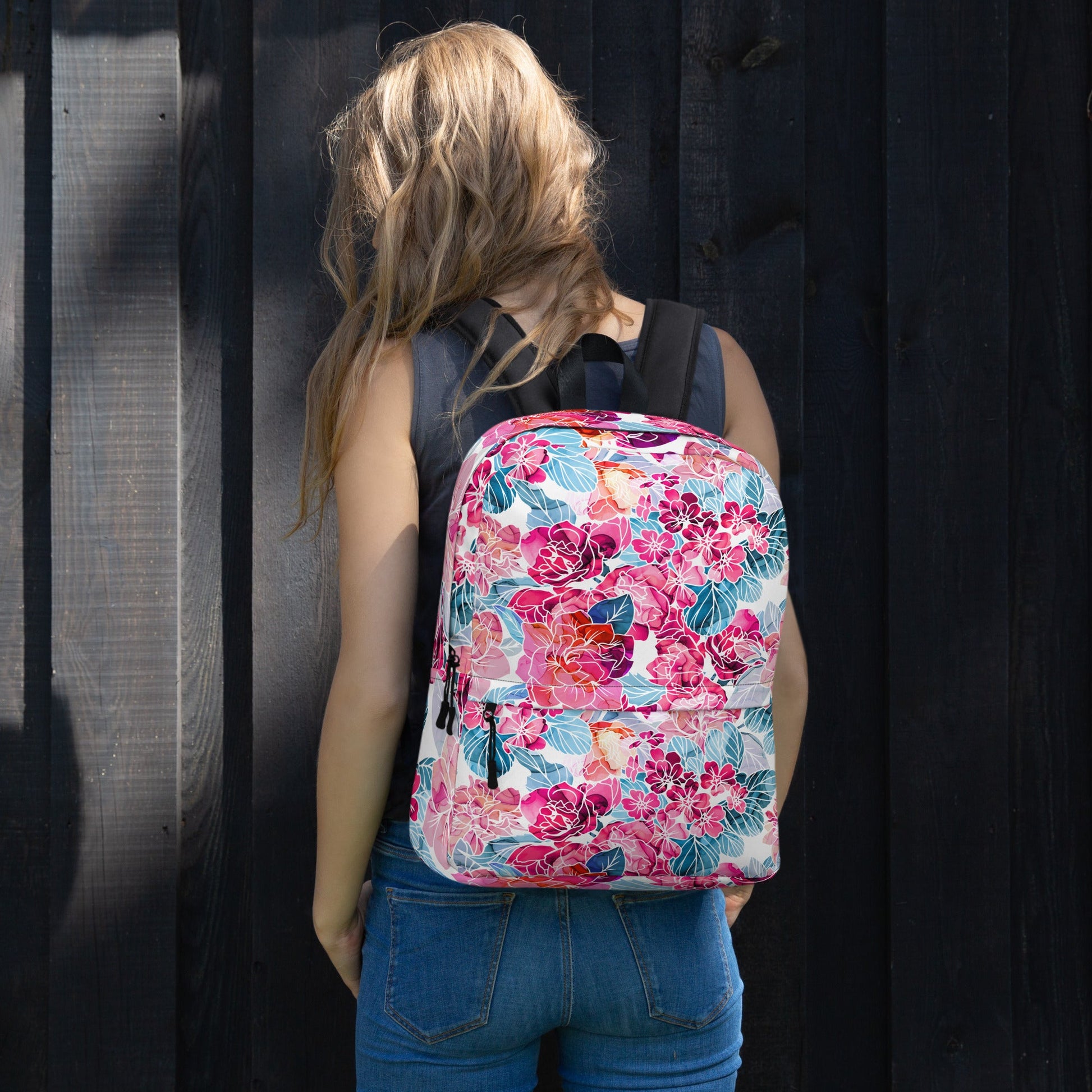 Backpack - Pink Flowers - LucyKay store