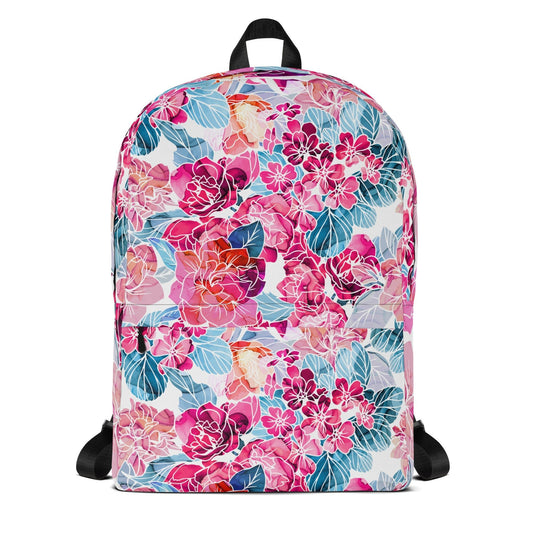 Backpack - Pink Flowers - LucyKay store